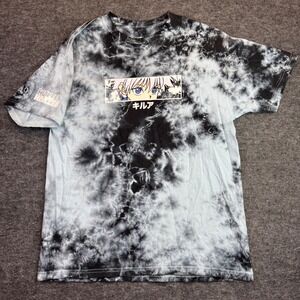 Hypland Hunter x Hunter T Shirt Mens Medium Black White Tie Dye Killua Anime Tee